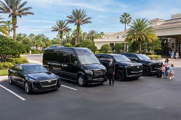 Professional family transportation services in Orlando with modern luxury vehicles